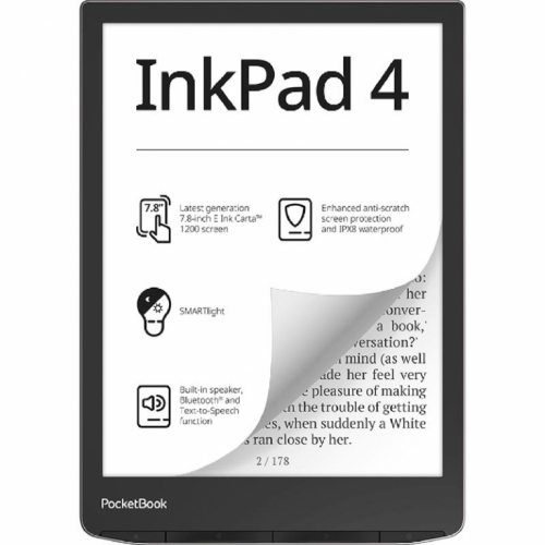 PocketBook InkPad 4, 7,8'', 32 GB, must - E-luger / PB743G-U-WW