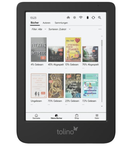 Tolino shine color e-book reader Touchscreen 16 GB Wi-Fi Черный