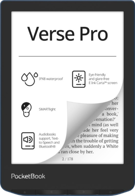 PocketBook Verse Pro e-book reader Touchscreen 16 GB Wi-Fi Must, Blue