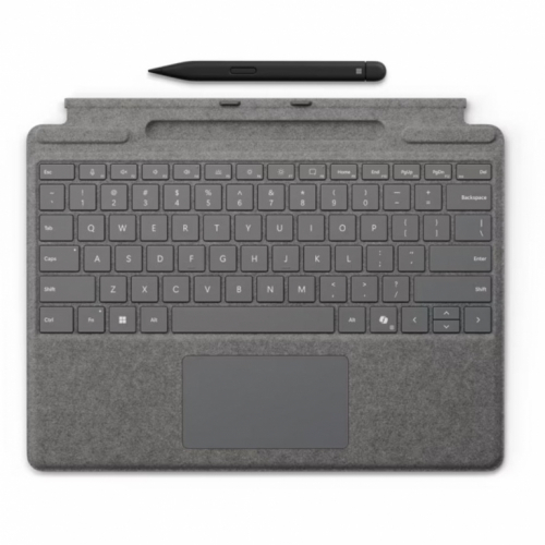 Microsoft Surface Pro 10/11 Keyboard inkl. Pen2 + Copilot Taste - Platin