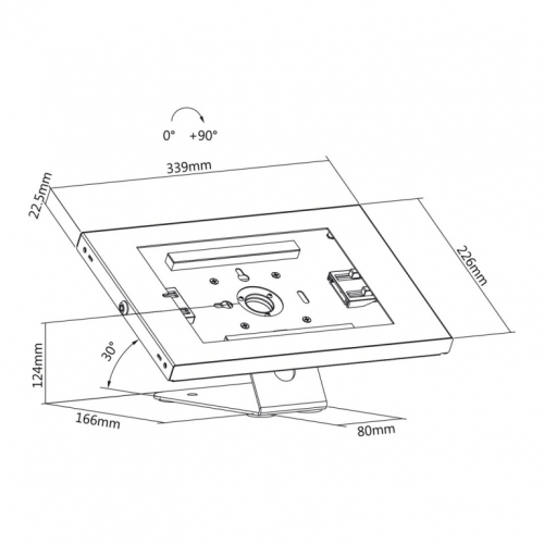 Maclean MC-475W Tablet Advertising Mount, Wall/Desk Mount with Locking Device, Compatible with 9.7