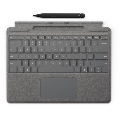 Microsoft Surface Pro 10/11 Keyboard inkl. Pen2 + Copilot Taste - Platin