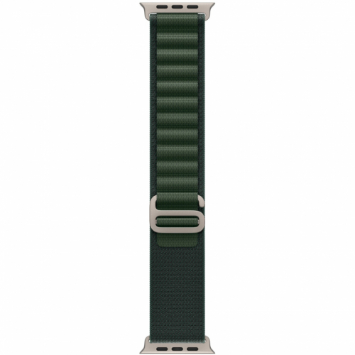 APPLE 49mm Dark Green Alpine Loop - Medium - Natural Titanium Finish