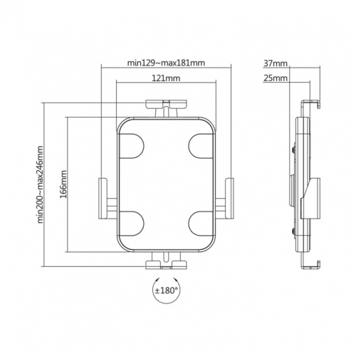 Maclean MC-475W Tablet Advertising Mount, Wall/Desk Mount with Locking Device, Compatible with 9.7