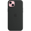 Silikon Case iPhone 15 Plus mit MagSafe (schwarz)