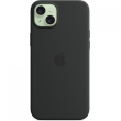 Silikon Case iPhone 15 Plus mit MagSafe (schwarz)