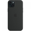 Silikon Case iPhone 15 Plus mit MagSafe (schwarz)