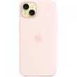 Silikon Case iPhone 15 Plus mit MagSafe (hellrosa)
