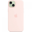 Silikon Case iPhone 15 Plus mit MagSafe (hellrosa)