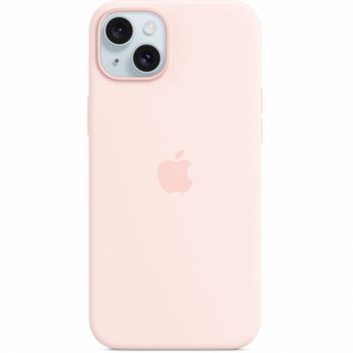 Silikon Case iPhone 15 Plus mit MagSafe (hellrosa)