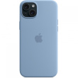 Silikon Case iPhone 15 Plus mit MagSafe (winterblau)