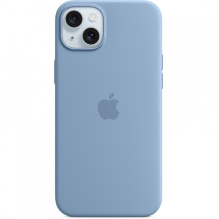Silikon Case iPhone 15 Plus mit MagSafe (winterblau)