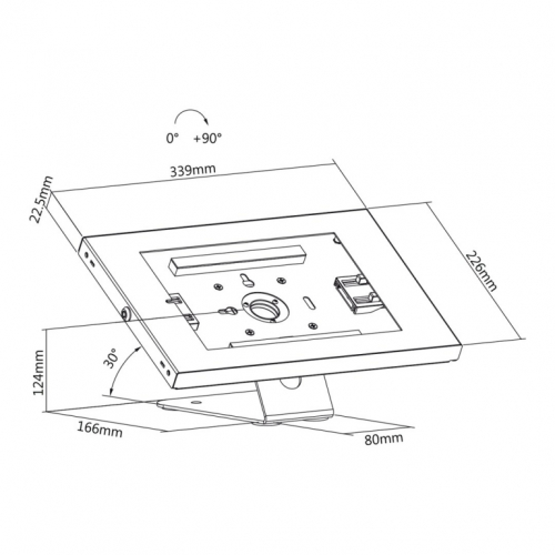 Maclean MC-475W Tablet Advertising Mount, Wall/Desk Mount with Locking Device, Compatible with 9.7