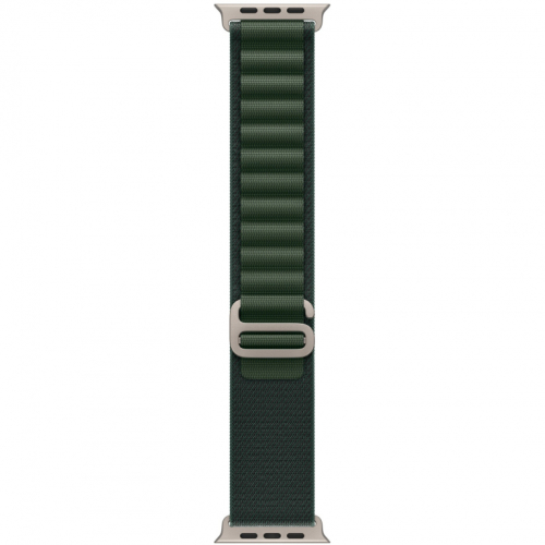 APPLE 49mm Dark Green Alpine Loop - Large - Natural Titanium Finish