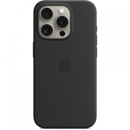 iPhone 15 Pro Silicone Case with MagSafe - Black