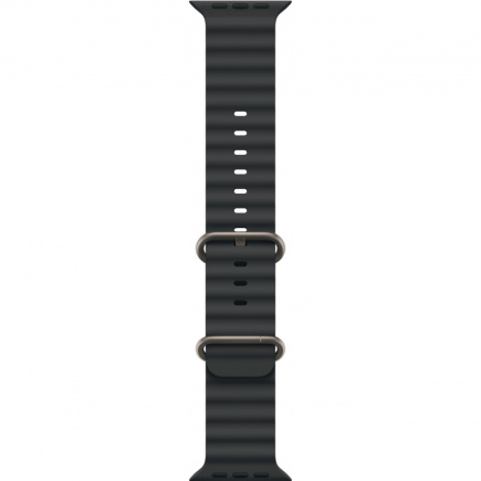 APPLE 49mm Black OceanBand - Natural Titanium Finish
