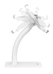 Manhattan Desktop Kiosk Stand (Anti theft) for Tablet and iPad, Universal, 360° Rotation, Tilt +20° to -110°, White, Lockable, Countertop Holder for 7.9