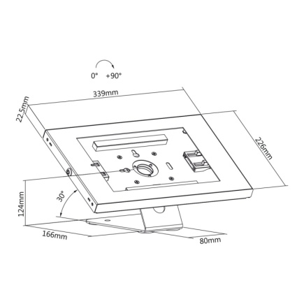 Maclean MC-475W Tablet Advertising Mount, Wall/Desk Mount with Locking Device, Compatible with 9.7