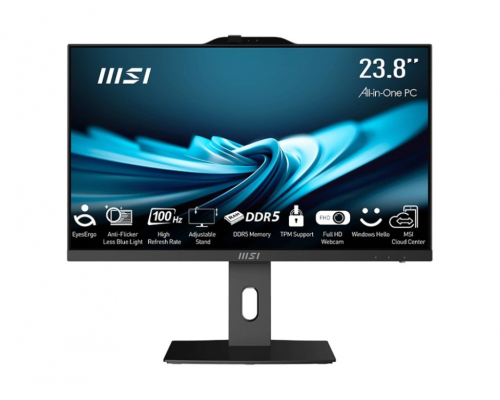 MSI AIO PRO AP242P 14M-649XEU i5-14400 23.8’ IPS LED FHD Non-Touch Anti-Glare 16GB SSD512GB M.2 AX211 WiFi 6E NoOS Black