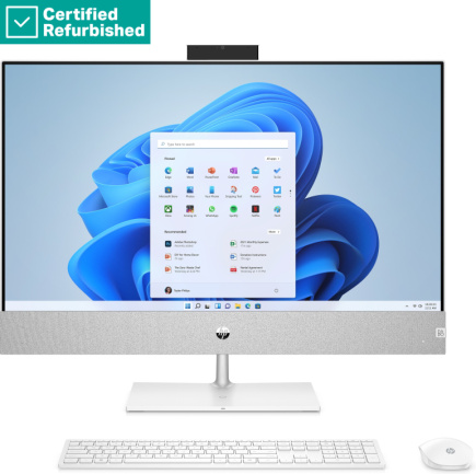 Taastatud GOLD HP Pavilion AIO All-In-One 27-ca2006nf - i7-13700T, 16GB, 512GB SSD, 27 FHD Touch Glossy, GeForce RTX 3050 4GB, 5MP IR Cam, Snowflake White, Win 11 Home, 1 years HP Taastatud