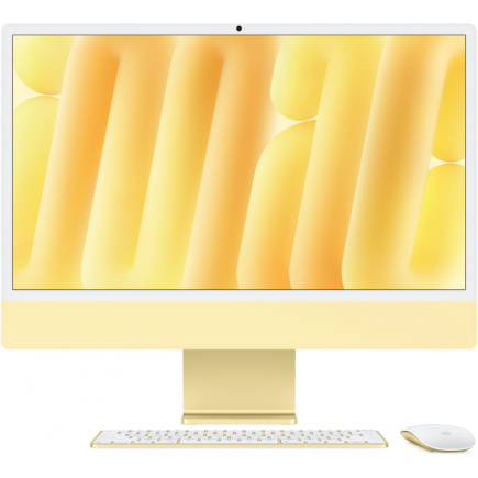 iMac Z1EL 59.62cm 23.5Zoll Standardglas M4 10C CPU/10C GPU/16C N.E. 16GB 512GB SSD Gbit Eth MM NumKey TID DE Gelb