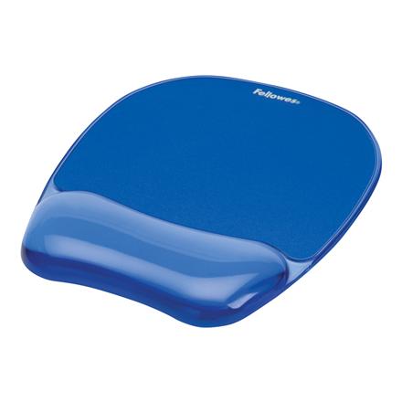 Fellowes | Mouse pad with wrist support CRYSTAL | Mouse pad with wrist pillow | 230 x 202 x 32 mm | Blue 9114120