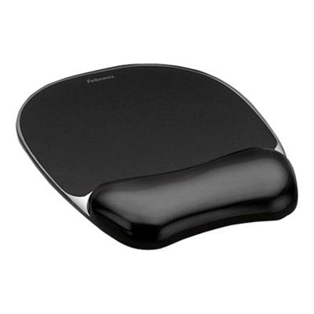 Fellowes | Mouse pad with wrist support CRYSTAL | Mouse pad with wrist pillow | 202 x 235 x 25  mm | Black 9112101