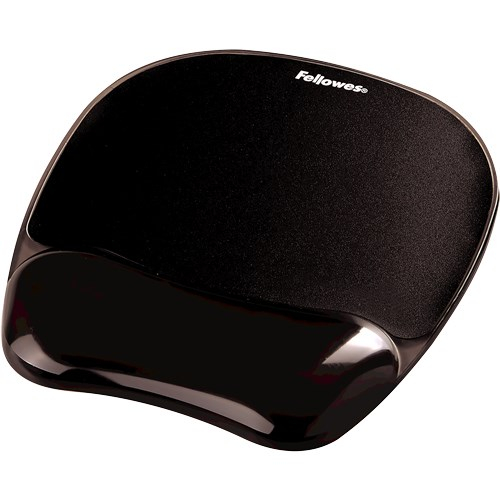 Fellowes CRYSTAL mouse and wrist pad gel, black