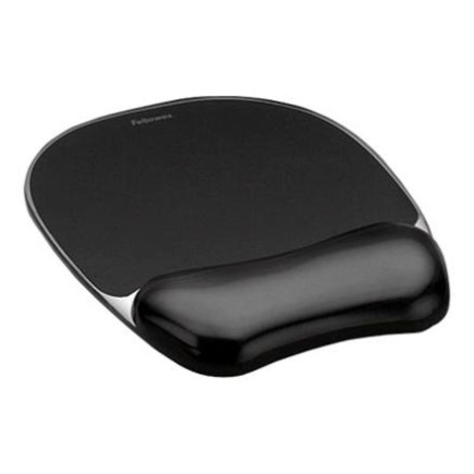 Fellowes | Mouse pad with wrist support CRYSTAL | Mouse pad with wrist pillow | 202 x 235 x 25  mm | Black 9112101
