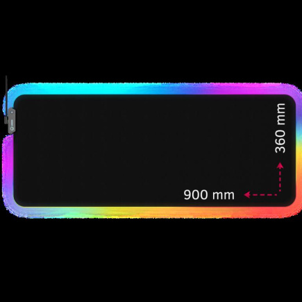 Lorgar Steller 919, Gaming mouse pad, High-speed surface, anti-slip rubber base, RGB backlight, USB connection, Lorgar WP Gameware support, size: 900mm x 360mm x 3mm, weight 0.635kg