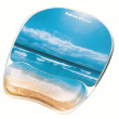 Fellowes Mouse Mat Wrist Support - Photo Gel Mouse Pad with Non Slip Rubber Base & Antibacterial Protection - Ergonomic Mouse Mat for Computer, Laptop, Home Office Use - Sandy Beach