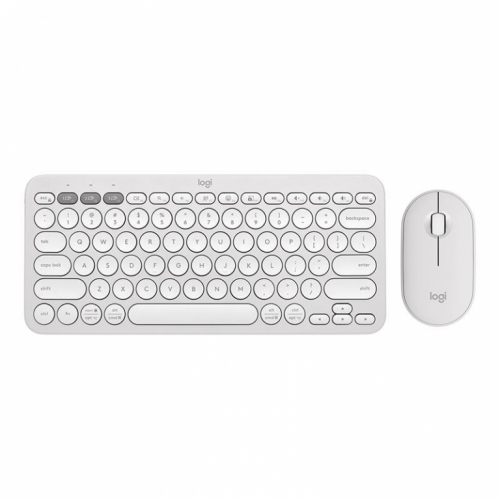 Logitech Pebble 2 Combo, US, valge - Juhtmevaba klaviatuur ja hiir / 920-012240