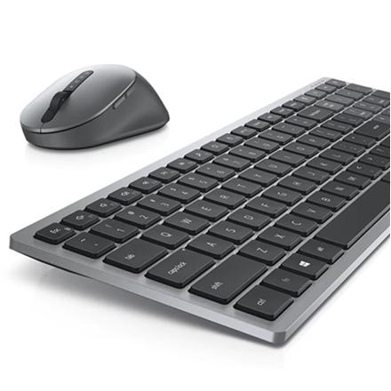 Dell Multi-Device Wireless Keyboard and Mouse Combo KM7120W - wireless - 2.4 GHz, Bluetooth 5.0 - QWERTY - US International - titan grey 
