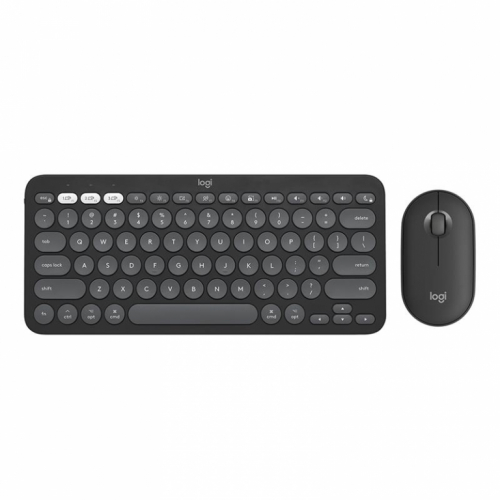 Logitech Pebble 2 Combo for Mac, US, must - Juhtmevaba klaviatuur ja hiir / 920-012244