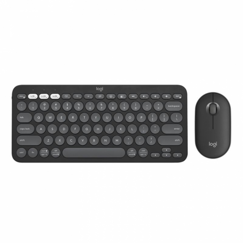Logitech Pebble 2 Combo, US, must - Juhtmevaba klaviatuur ja hiir / 920-012239