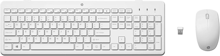 HP 230 - Keyboard and mouse set - wireless - 2.4 GHz - Eng/Est - white