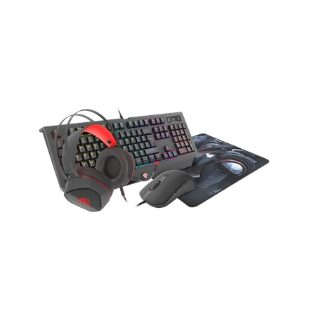 Genesis Cobalt 330 US 4-in-1 Gaming Kit Keyboard + Mouse + Headphones + Pad