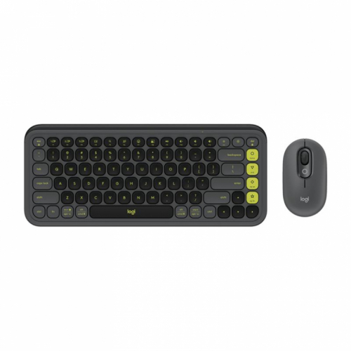 Logitech POP Icon Combo, US, tumehall/roheline - Juhtmevaba desktop / 920-013140