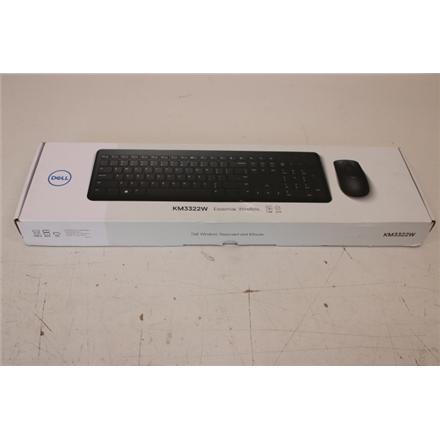 Taastatud. Dell Keyboard and Mouse KM3322W Wireless US International, REFURBISHED | Dell Keyboard and Mouse | KM3322W | Keyboard and Mouse Set | Wireless | Batteries included | US | REFURBISHED | Black | Wireless connection 580-AKFZSO