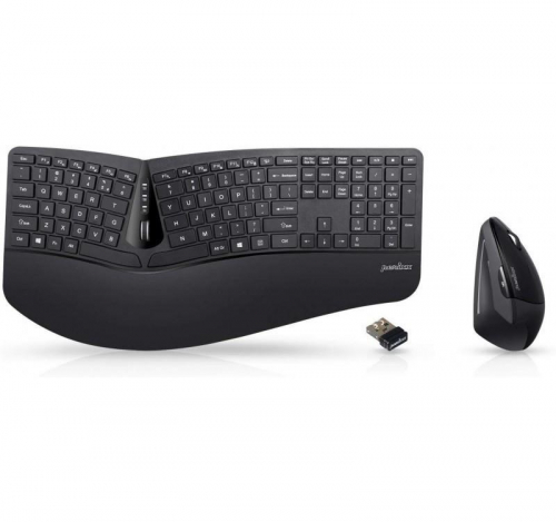 Wireless Keyboard + Mouse Set Perixx PERIDUO-605 Ergonomic black