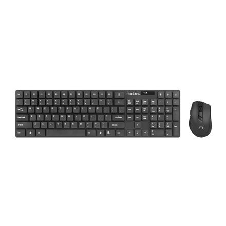 Natec | Keyboard and Mouse | Stringray 2in1 Bundle | Keyboard and Mouse Set | Wireless | Batteries included | US | Black | Wireless connection