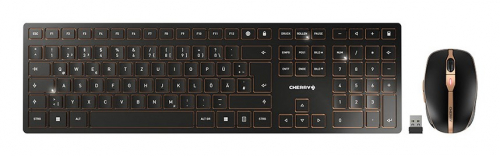 CHERRY DW 9100 SLIM keyboard Mouse included Universal RF Wireless + Bluetooth QWERTZ German Black