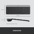 Logitech Slim Combo MK470, SWE, hall - Juhtmevaba klaviatuur + hiir / 920-009200 Nordic