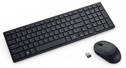 Dell Silent Keyboard and Mouse - KM555 - Eng/Rus (QWERTY) - Full-sized keys - Compact layout - Wireless