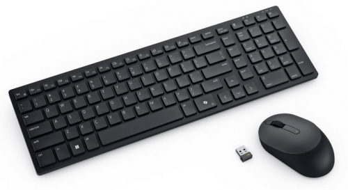 Dell Silent Keyboard and Mouse - KM555 - Eng/Rus (QWERTY) - Full-sized keys - Compact layout - Wireless