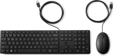 HP 320MK USB Wired Mouse Keyboard Combo - Black - US ENG