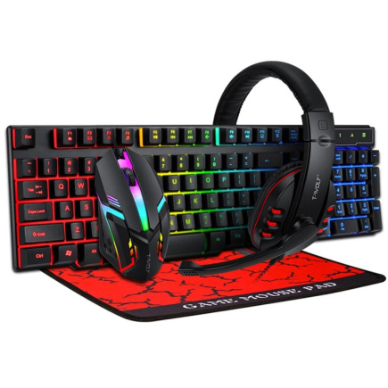Extralink Gaming Set TF800 4in1 | Keyboard + Mouse + Headphones + Pad | LED backlight