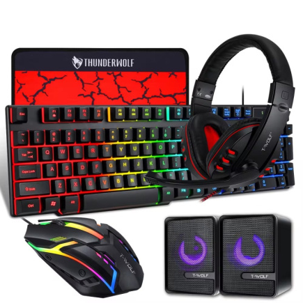 Extralink Gaming Set TF850 5in1 | Keyboard + Mouse + Headphones + Pad + Speakers | LED backlight