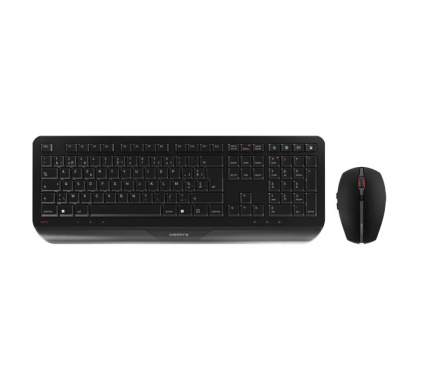 CHERRY Gentix Desktop keyboard Mouse included Office RF Wireless Swiss Черный