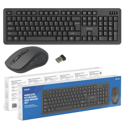 Savio KB-03 keyboard Mouse included Home/Office USB QWERTY US English Черный